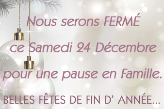 Votre LoveShop FERMÉ ce Samedi 24 Décembre 2022